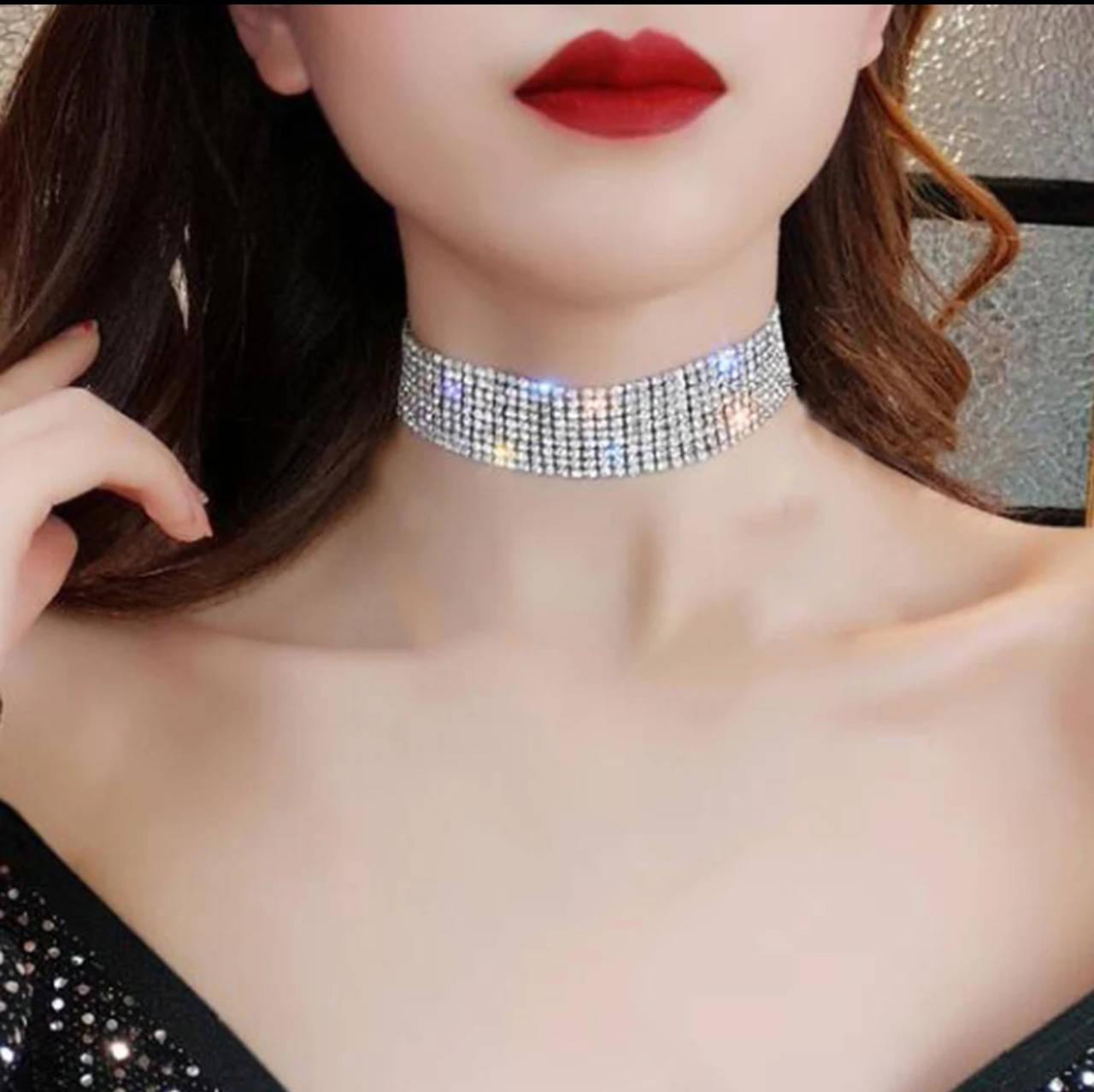 

Чокер в камнях с подвеской цепочка колье ожерелье многослойный подвеска