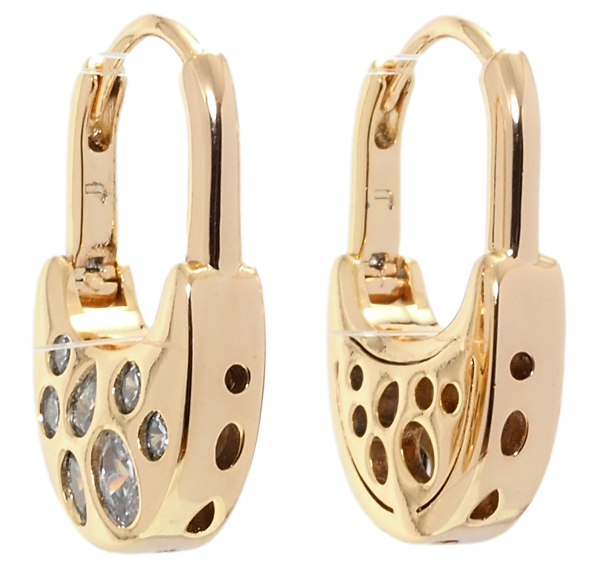 

Серьги Xuping Позолота 18K колечки "Замочки с вставками циркония"