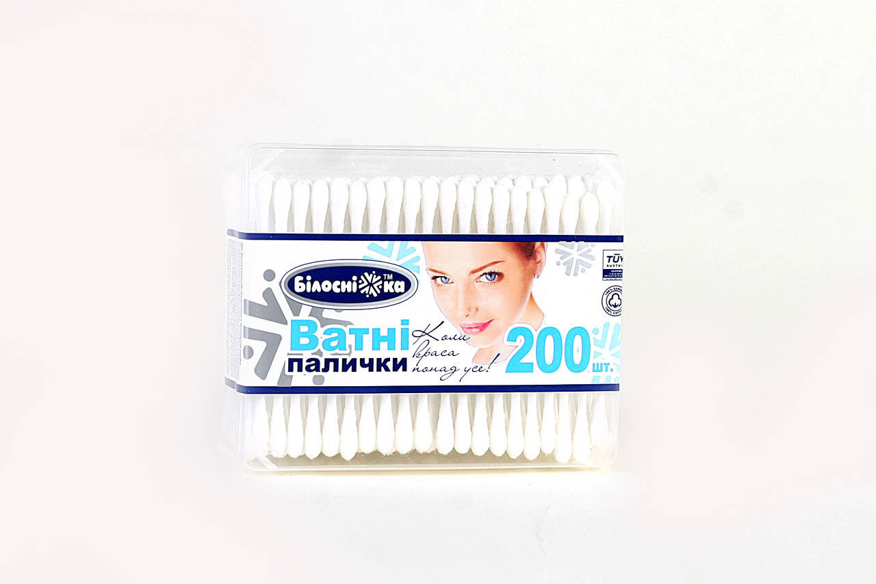 

Ватные палочки "Белоснежка" 200 шт. в пластиковой уп.
