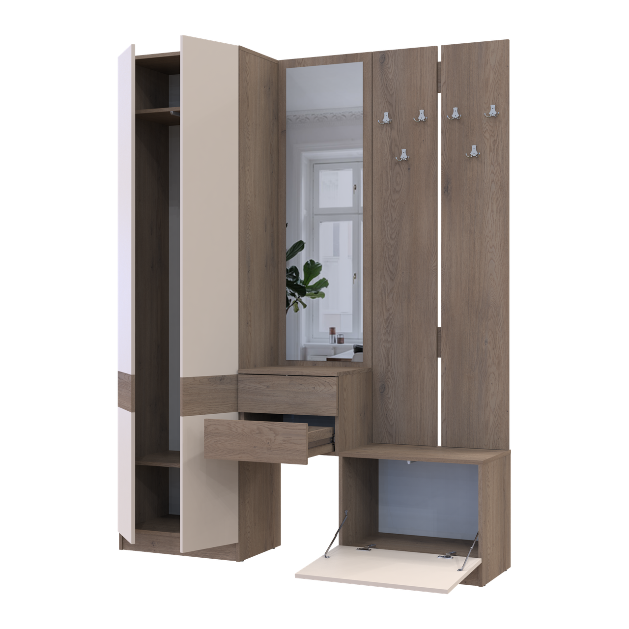 Передпокій Doros Сола Канноло/Кашемір ДСП / дзеркало 165х40х215 (42005231) 3