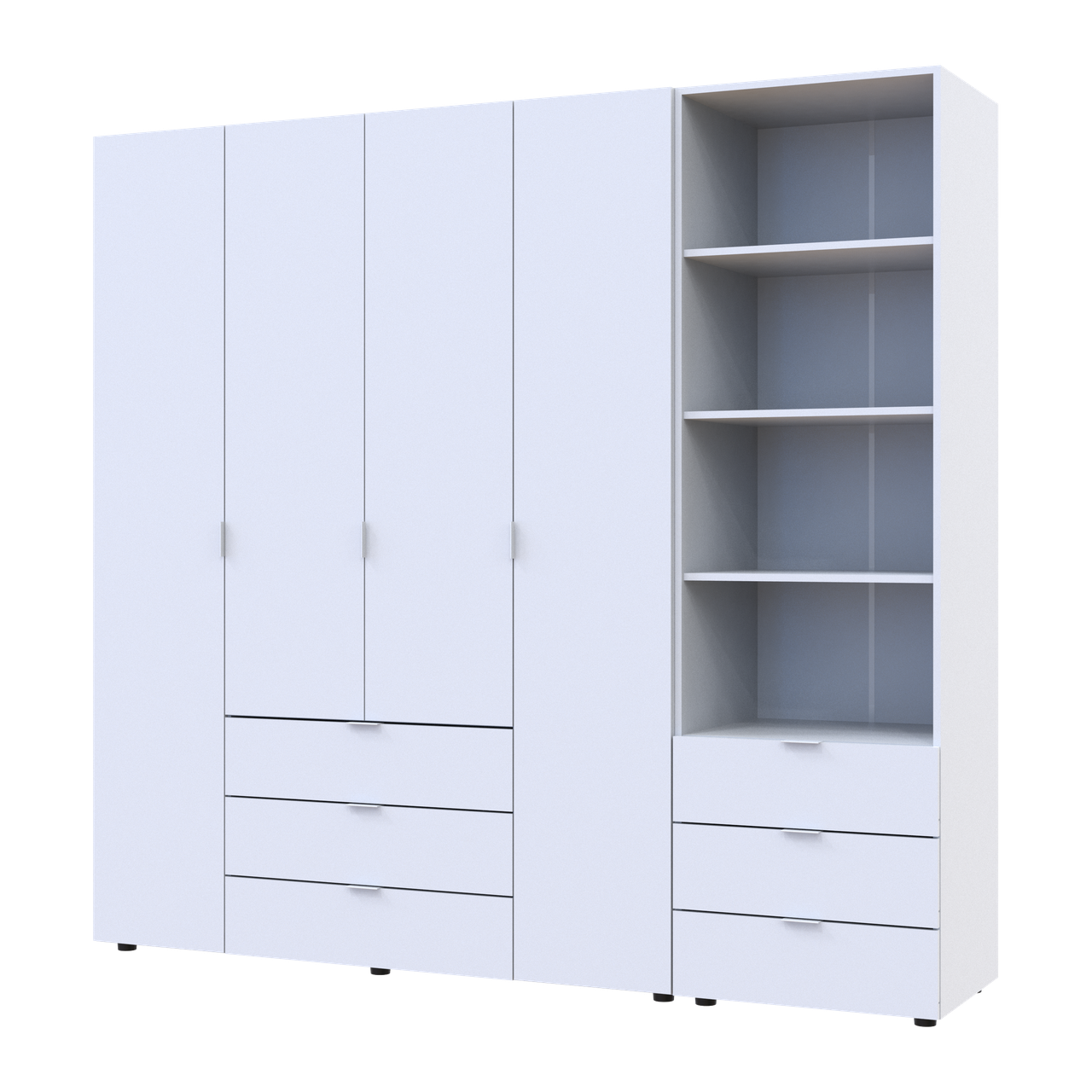 Шафа для одягу Doros Гелар Білий 4ДСП з пеналом 215х49.5х203.4 (42005164)