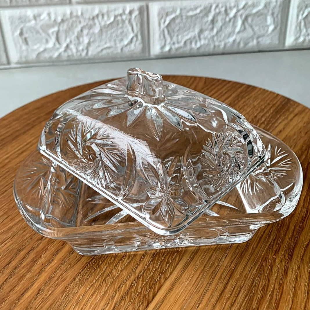 

Стеклянная масленка с крышкой Спин, маслёнка стеклянная