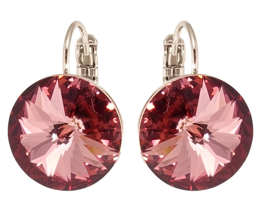 

Серьги Xuping Родий с кр-ми Swarovski французский замок "Кристалл Burgundy на дужке" ø 14мм