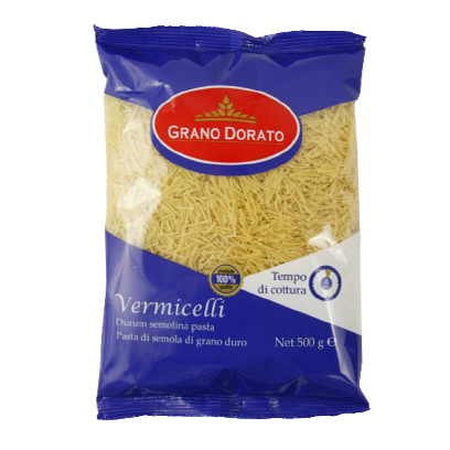 

Макарони Грано Дорато вермішель Grano Dorato Vermicelli 500g 24шт/ящ (Код : 00-00005197)