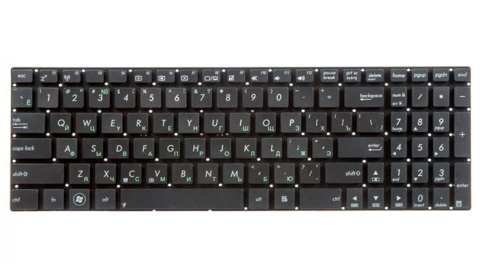 

Клавиатура для ноутбука ASUS G56 N56 N76 N550 N551 N750 R500 R505 - 0KNB0-6120RU00 - без фрейма, Черный