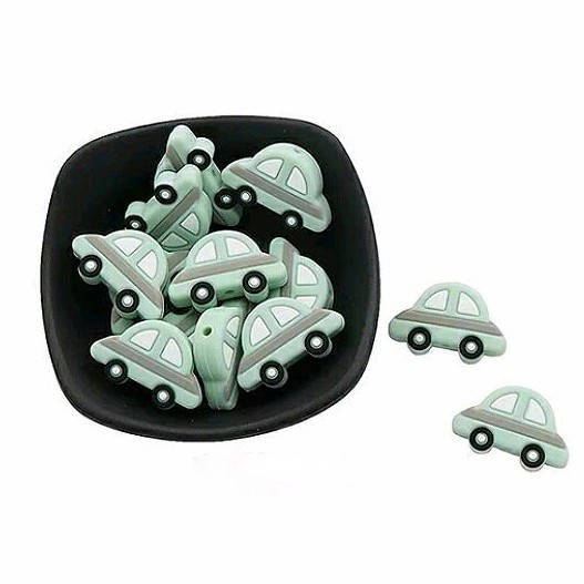 

Машинка бусина силиконовая Мятный