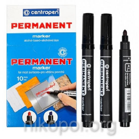 

Маркер перманентный CENTROPEN 8566 черный, толстый