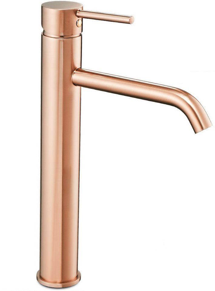

Смеситель для раковины (умывальника) REA LUNGO ROSE GOLD розовое золото высокий