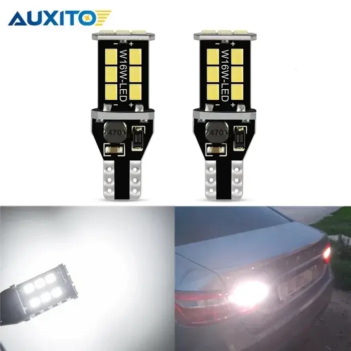 

Автомобильные LED лампы заднего хода цоколь W16W T15 W21W без ошибок Canbus