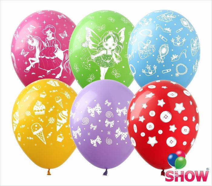 

Воздушные шарики для девочек микс 12" (30 см) ТМ Show, Разные цвета