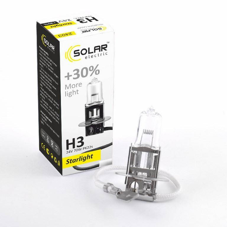 

Галогеновая лампа Solar H3 +30% 24v/70w