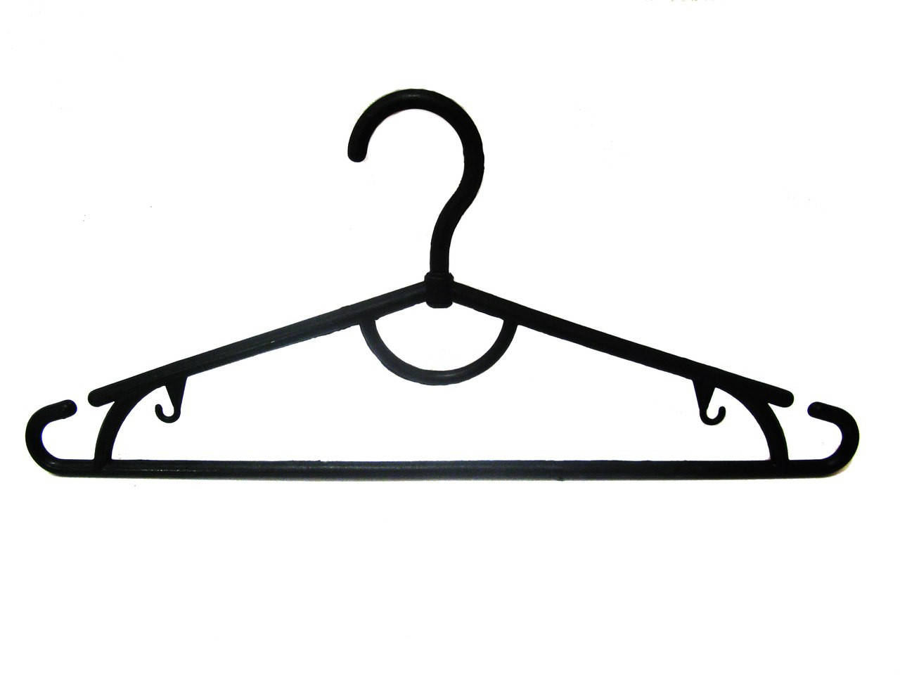 

Плечики вешалки (тремпель) пласстмасовые 39см с перекладиной чёрного цвета, Черный