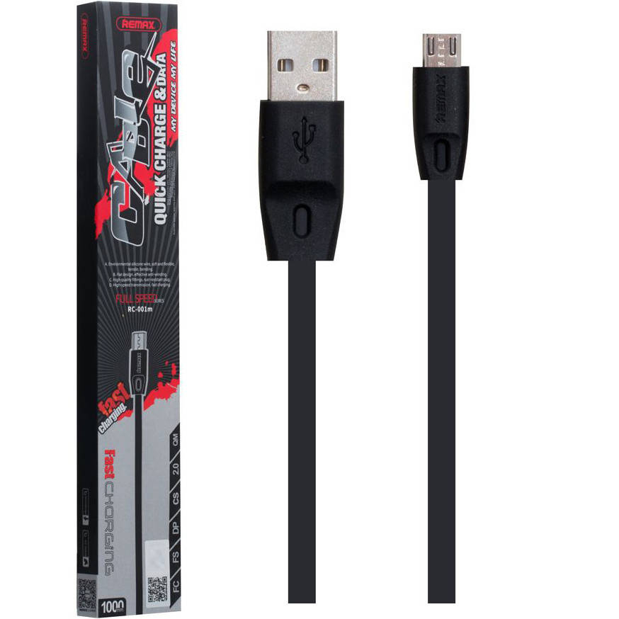 

Кабель USB Micro Remax RC-001m Full Speed черный