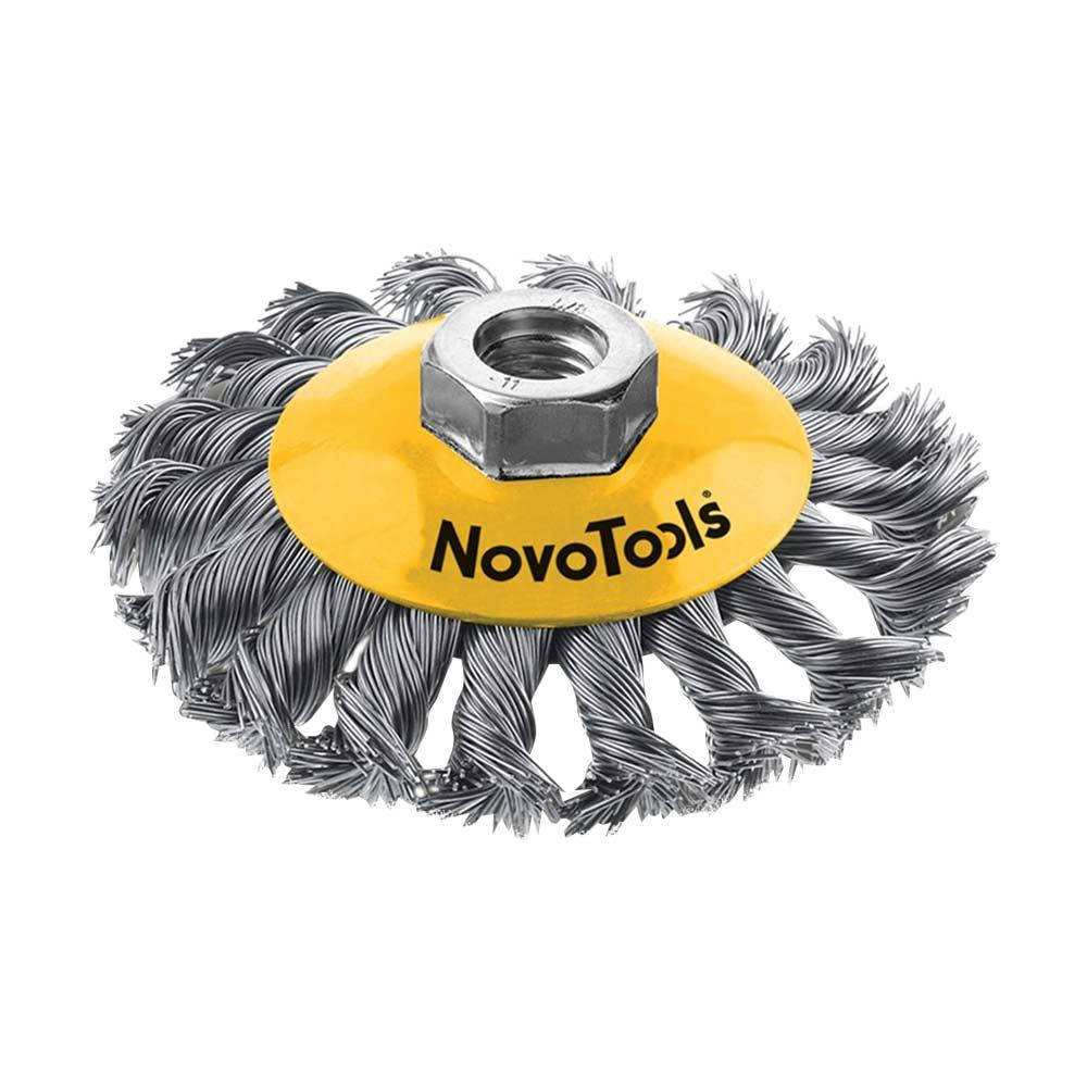 

Щетка конусная NovoTools NTBWBB12514ST плетеная сталь 125 мм