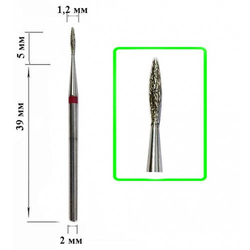 

Алмазная насадка Свеча Red 1*5, Красный