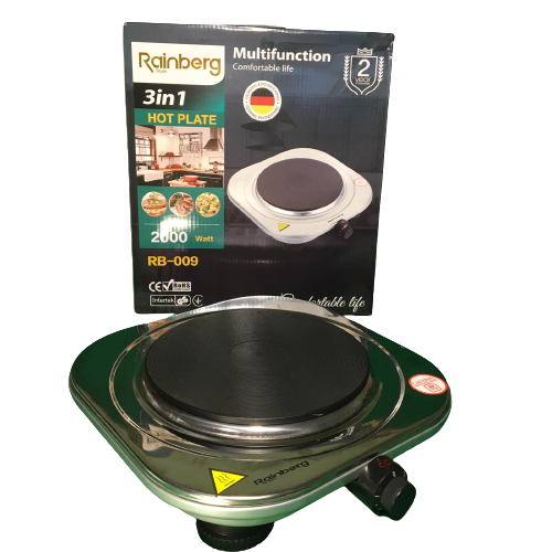 

Плита электрическая дисковая Нержавеющая поверхность Rainberg RB 009 2000W