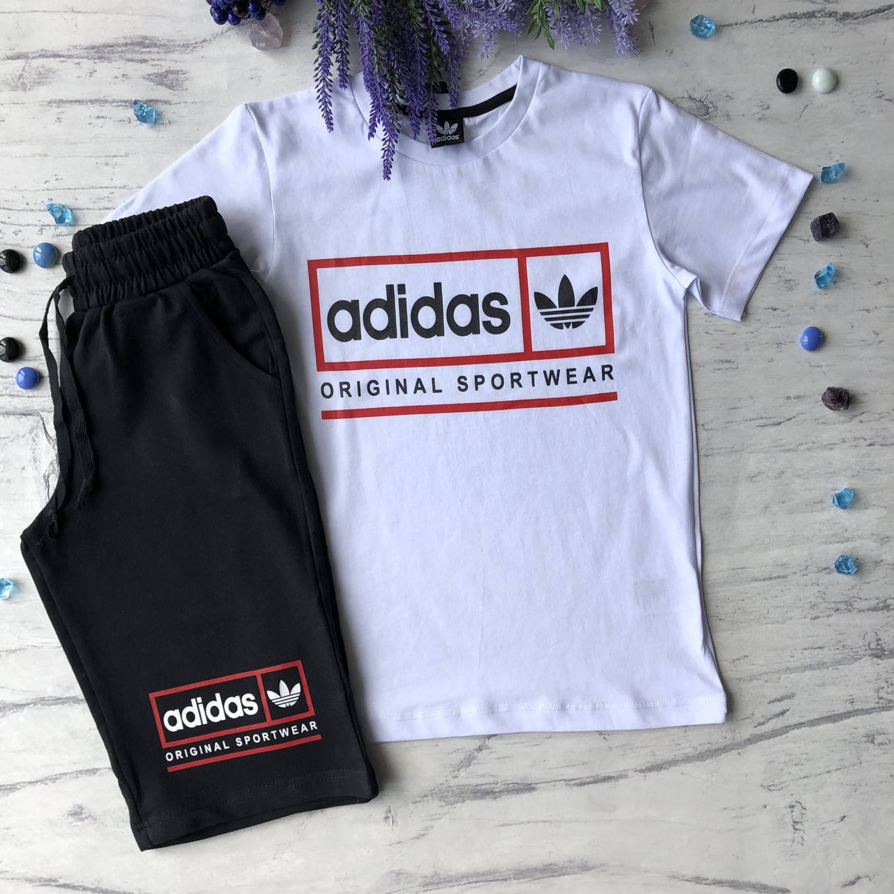 

Летний костюм на мальчика в стиле Adidas 130. Размер 140 см, 176 см