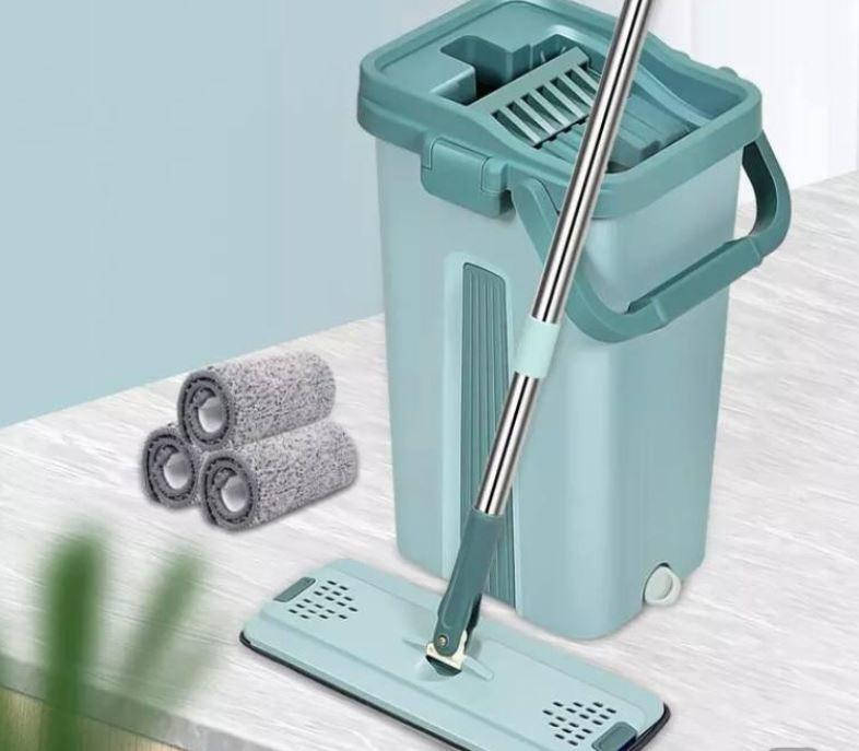 

Швабра-лентяйка с отжимом и ведром Scratch Anet Wisdom life Mint, Мята