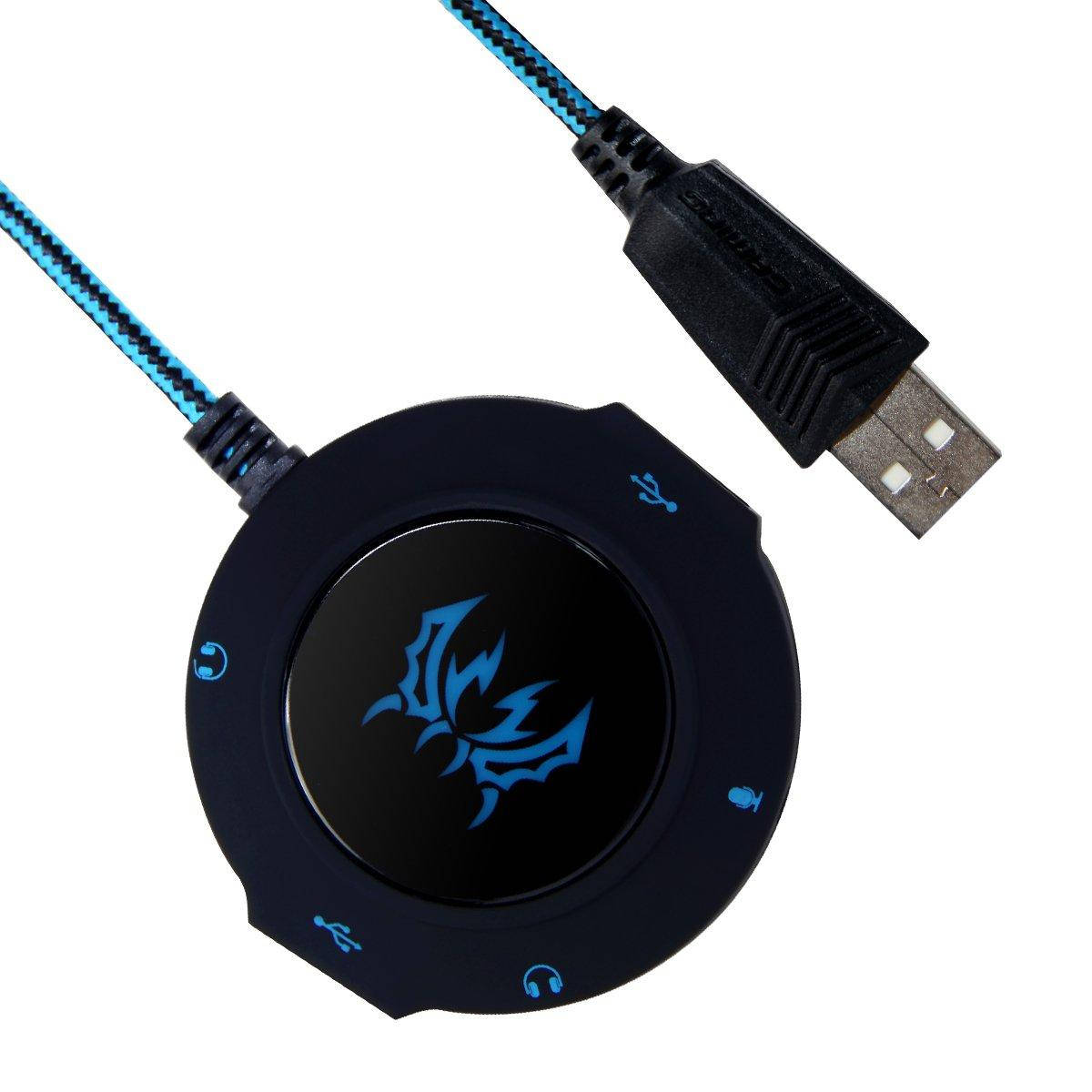

Kotion Each USB Hub S2 Black/Blue Звуковая карта с подсветкой