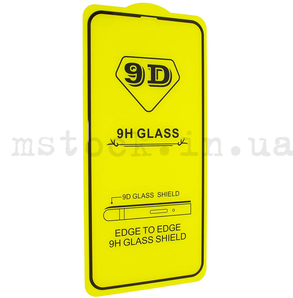 

Защитное стекло 9D iPhone XS MAX/ 11 Pro Max чёрное (Клей по всей поверхности), Черный