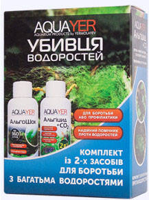 

Aquayer Комплект ""Убийца водорослей"" (Альгицид+СО2 и Альгошок), 2х60мл