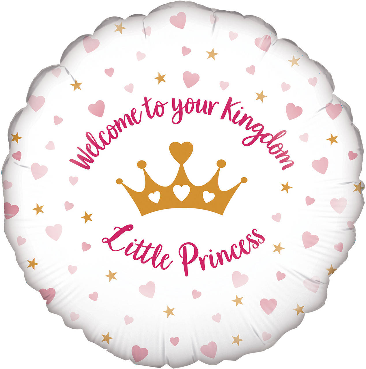 

OT 18" Welcome Little Princess Hearts Holographic Oaktree Foil. Фольгированный шар Добро пожаловать, принцесса, Разные цвета