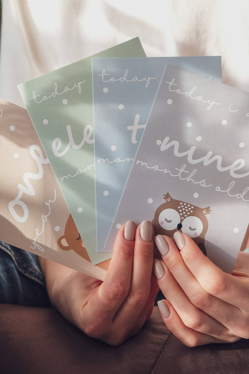 

Фотокарточки, карточки для фото, первый год жизни малыша, Разные цвета