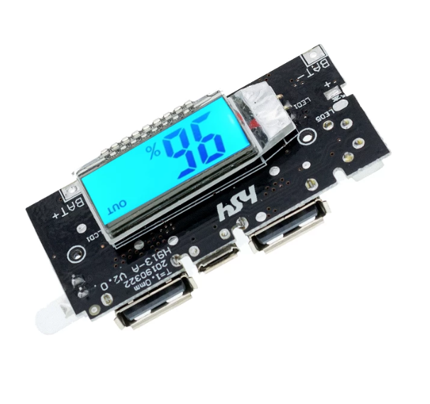

Плата павербанка модуль Powerbank USB 5V 2.4A плата зарядки Li-ion аккумулятор 2 USB, micro-USB, с ЖК дисплеем
