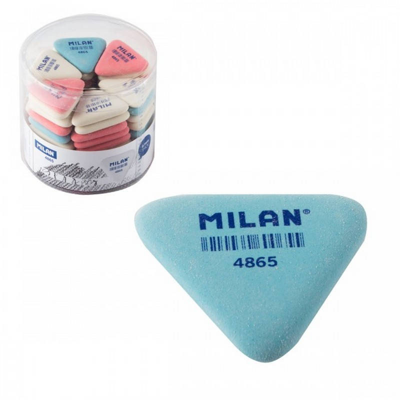 

Гумка MILAN 4865 трикутний 65 шт/уп, Разные цвета