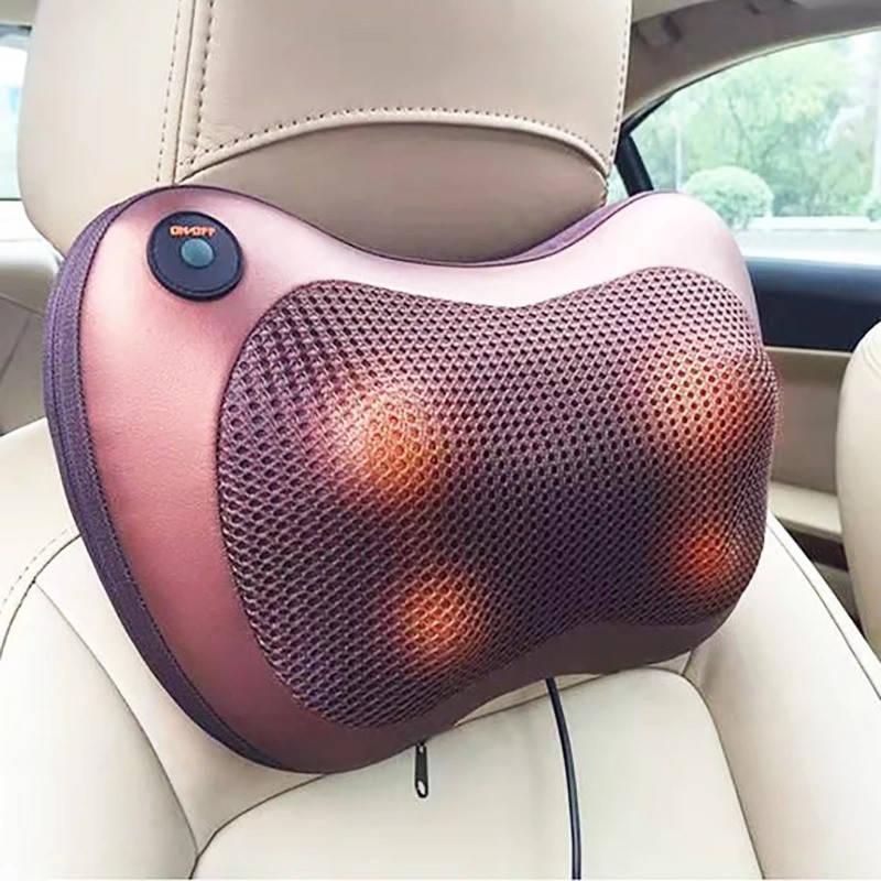 

Массажная подушка Massage pillow для спины и шеи с инфракрасным подогревом, Коричневый