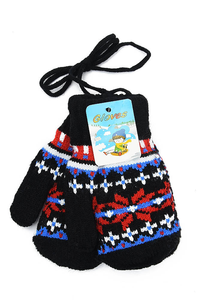 

Варежки детские девочка черные размер 3-4 года Gloves 140918M