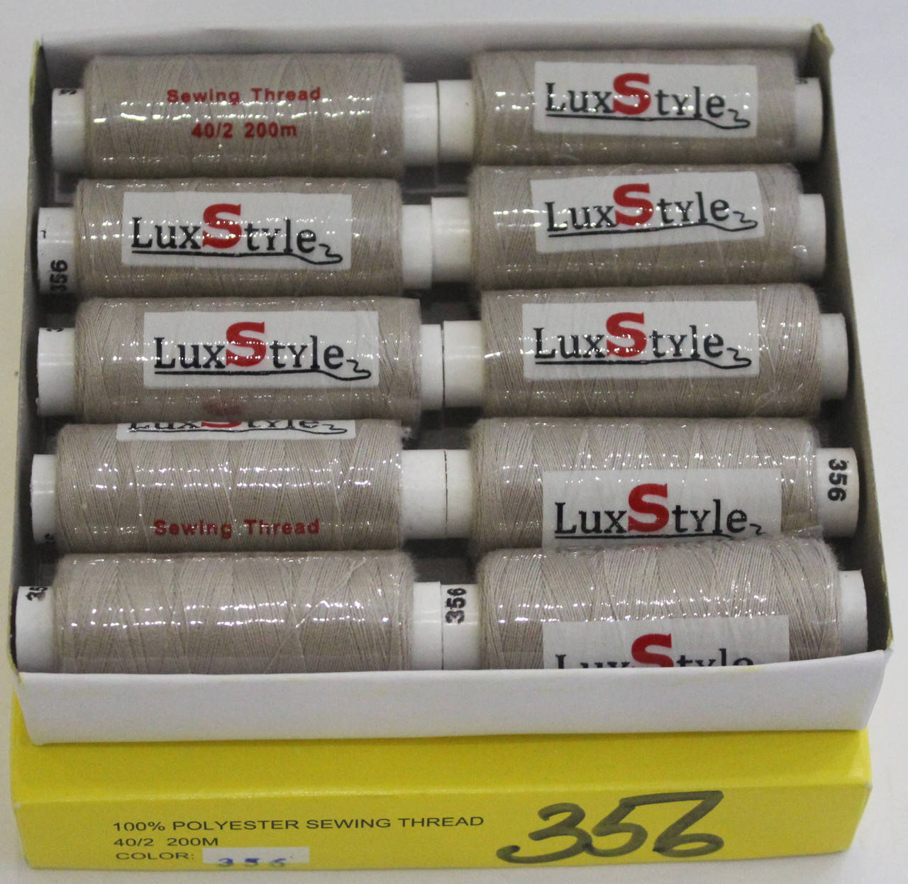 

Нитки швейные LuxStyle 40/2-200м (100% полиэстeр) №356, Разные цвета