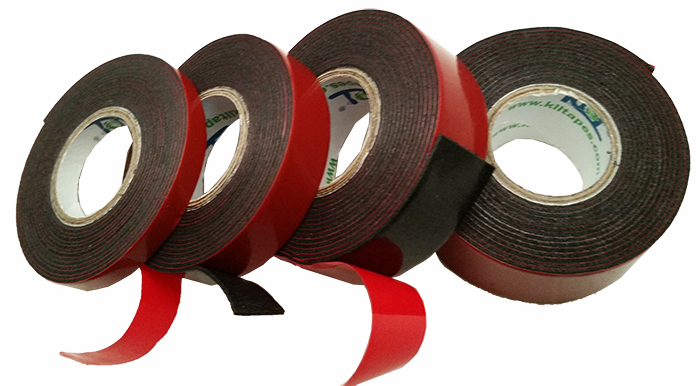 

Двухсторонний скотч автомобильный 1мм х 18мм х 2м KLL, красный (черная пена)