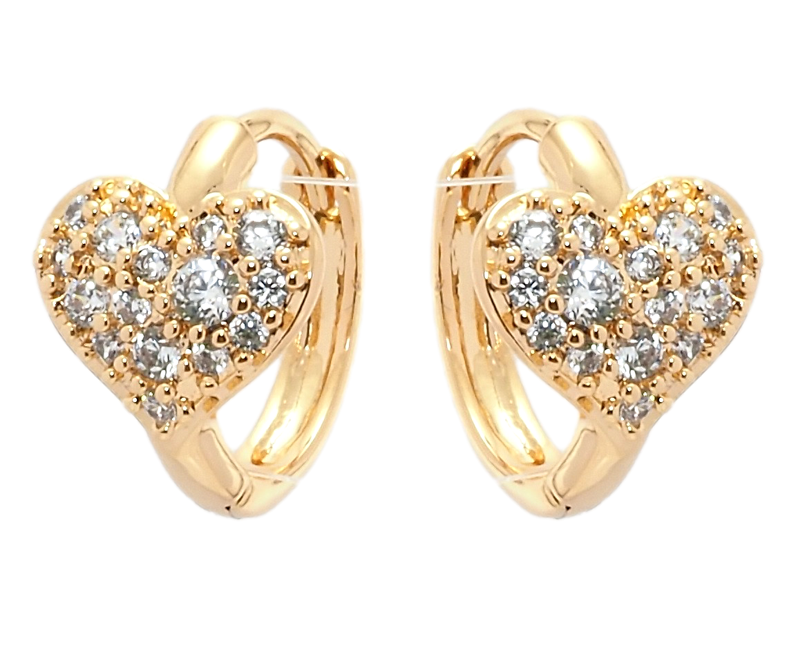 

Серьги Xuping Позолота 18K колечки "Сердечки с цирконием"