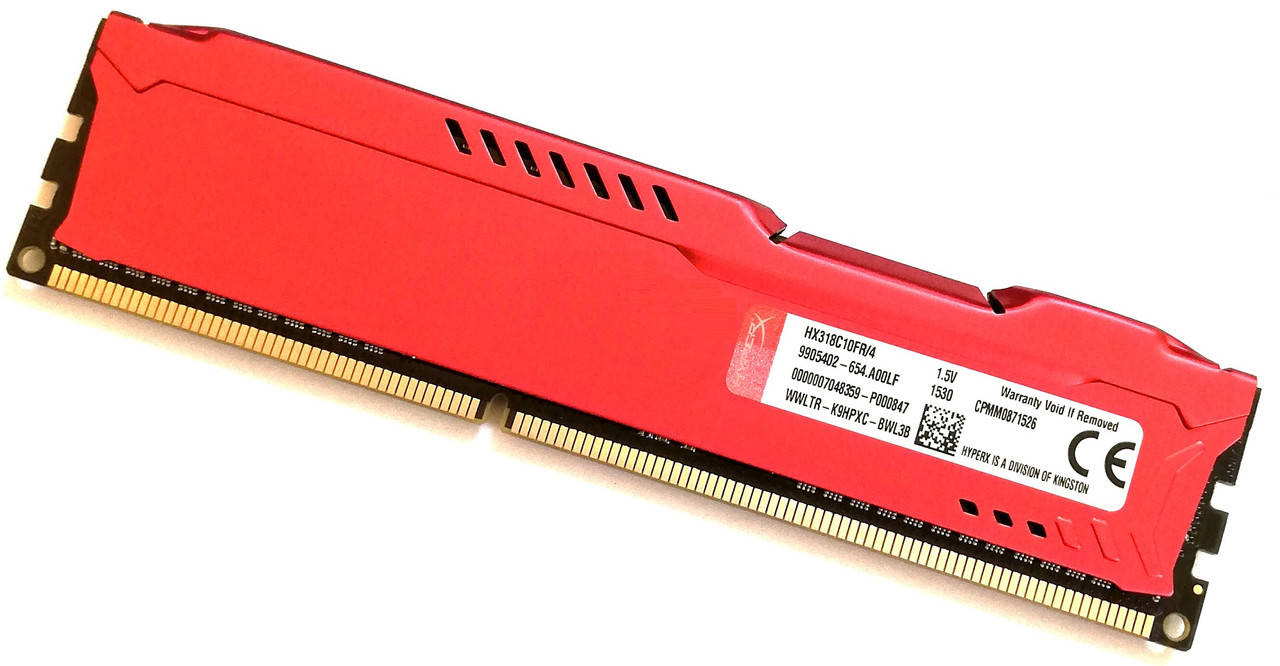 

Игровая оперативная память Kingston HyperX Fury DDR3 4Gb 1866MHz PC3 14900U 1R8 CL10 (HX318C10FR/4) Б/У