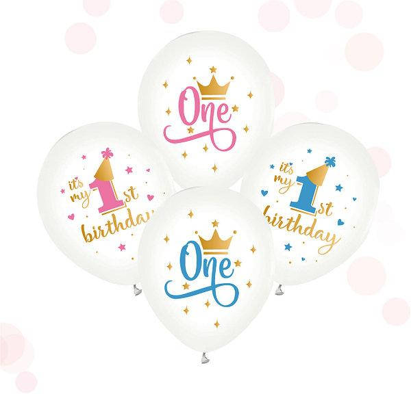 

Воздушные шарики с надписями IT`S MY 1ST BIRTHDAY, Разные цвета