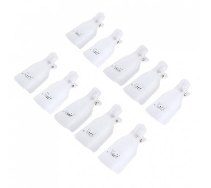 

Зажим прищепка YRE для снятия гель-лака, белый, 10 шт