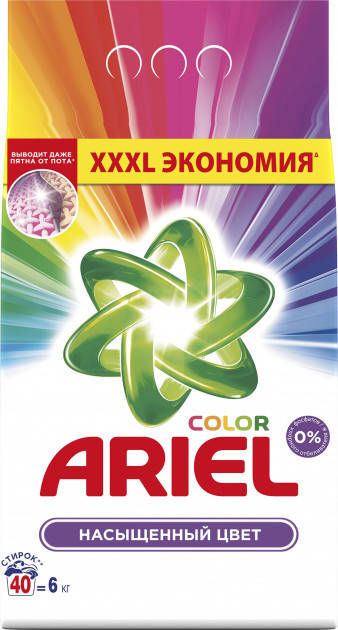 

Стиральный порошок Ariel Color для цветного, 6 кг 40 стир