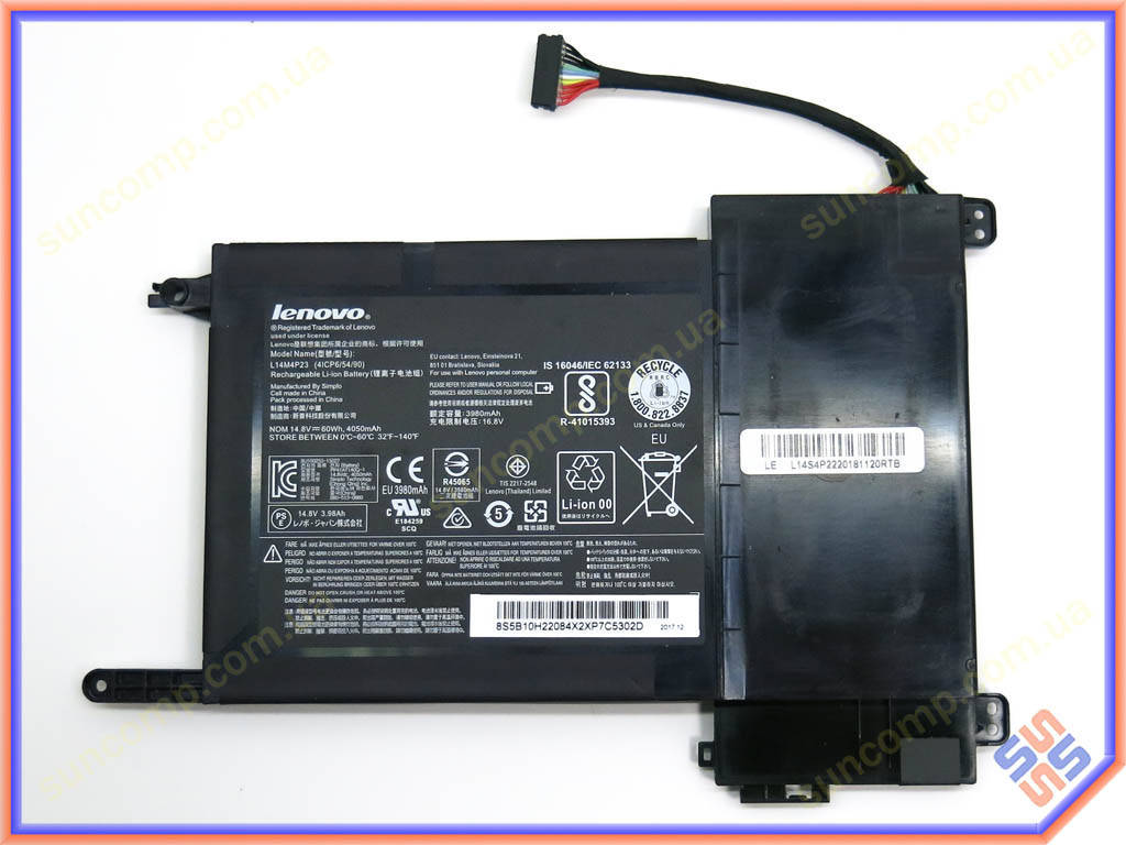 

Батарея L14S4P22 для Lenovo Ideapad Y700-15ISK, Y700-17ISK Series (14.8V 4050mAh 60Wh). ORIGINAL