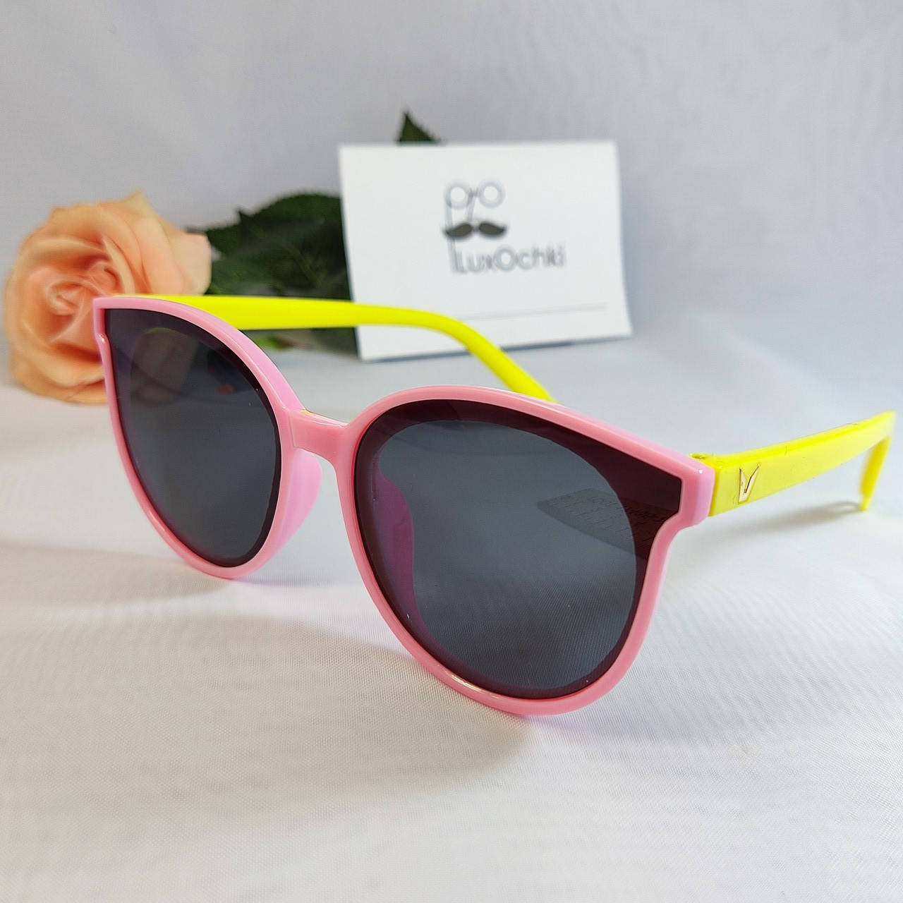 

Детские поляризованные силиконовые очки неломайки для девочек до 9-ти лет розовый