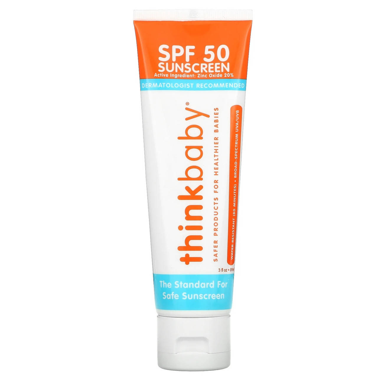 

Водостойкое солнцезащитное средство для малышей от 6 месяцев SPF50+ * ThinkBaby (США) *, 89 мл