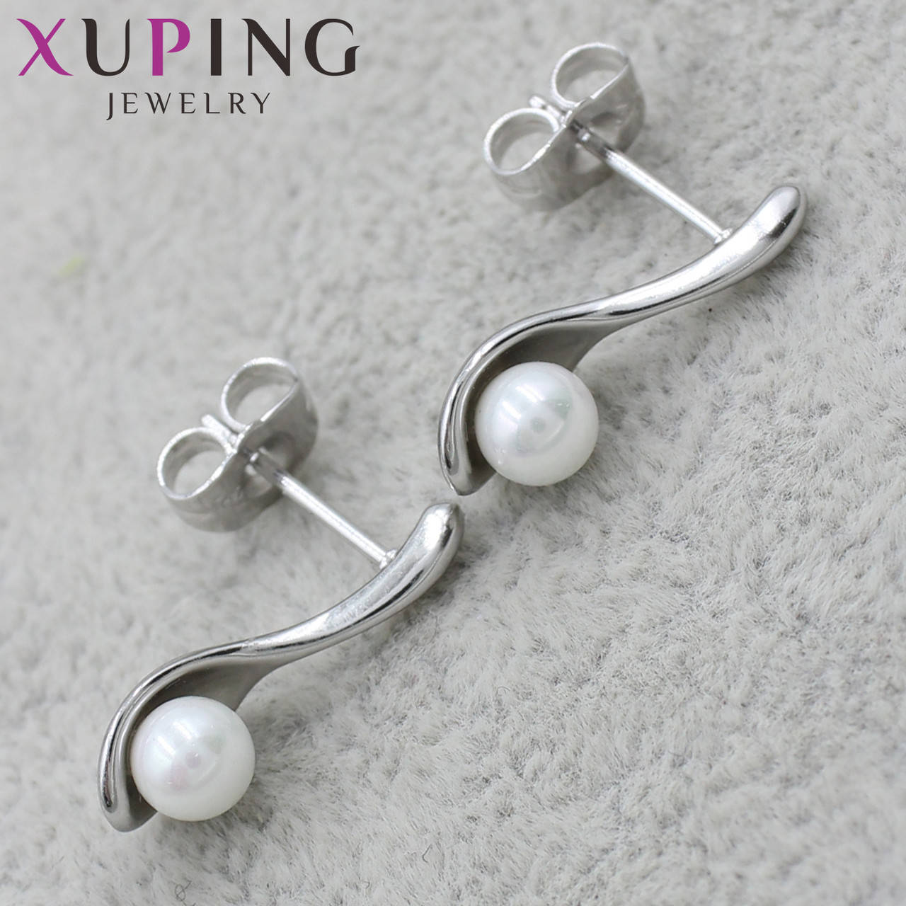 

Серёжки женские позолото Xuping Jewelry медицинское золото гвоздики,пусеты с жемчугом 24K