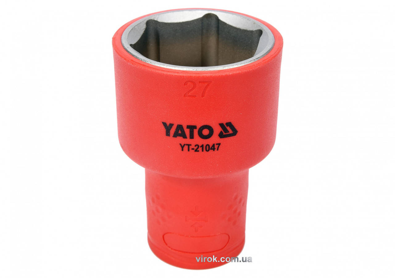 

Головка торцевая шестигранная диэлектрическая YATO 1/2" М27 х 60/38 мм VDE до 1000 В YT-21047