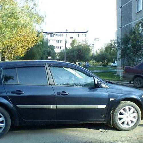 

Дефлекторы окон ветровики Рено Меган 2 Renault Megane II 02-09 КТ (Накладные)