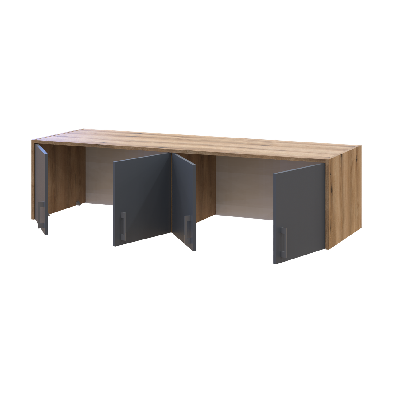 Розпашна Шафа для одягу Doros Ронді з антресолею та дзеркалом Дуб Артізан/Графіт 4ДСП 160х52х236 (80737830) 8