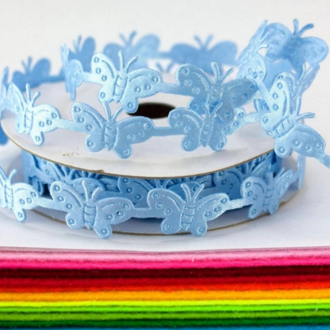

Лента резная бабочка -1.5 см, Голубой