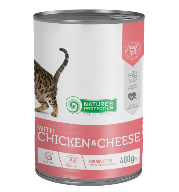 

Nature's Protection with Chicken&Cheese Корм для кошек с курицей и сыром 400 г