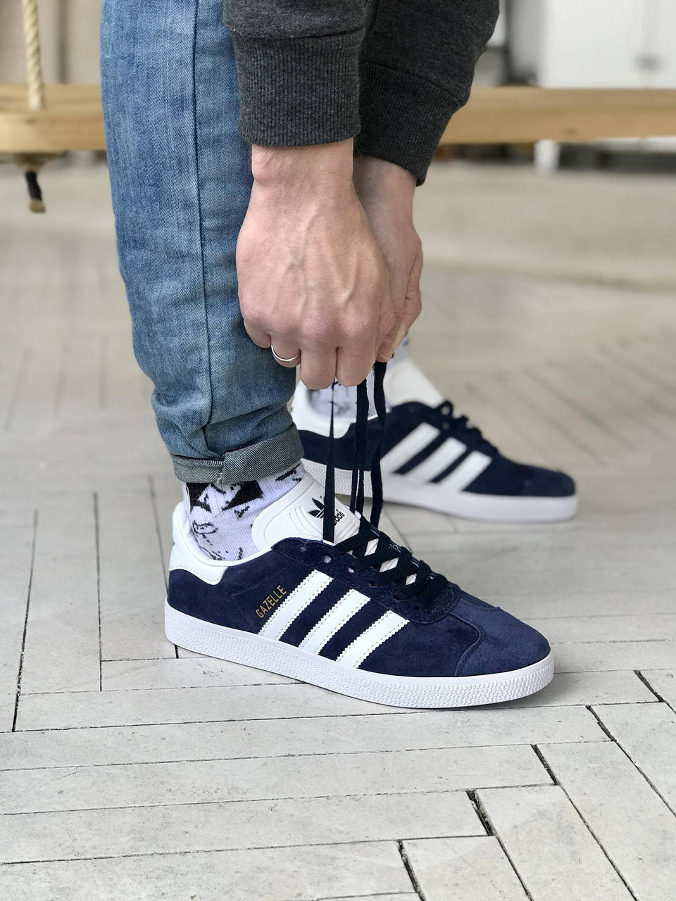 

Стильные кроссовки Adidas Gazelle Blue / Адидас газели синие, Синий