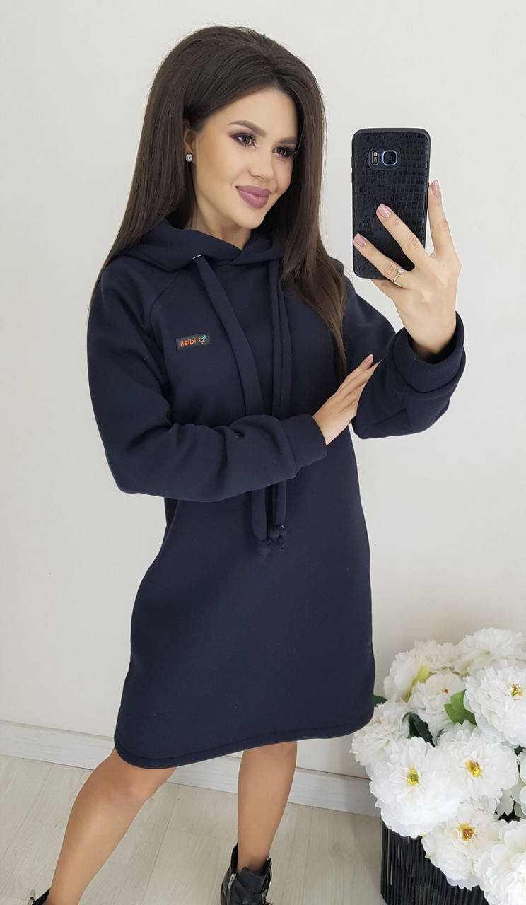 

Платье-худи с капюшоном ГРАФИТ р.42