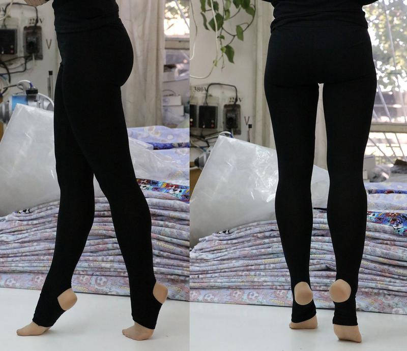 

Р-р 104 - 164, Лосины тёплые гимнастические унисекс, с пяткой 104-110, Черный